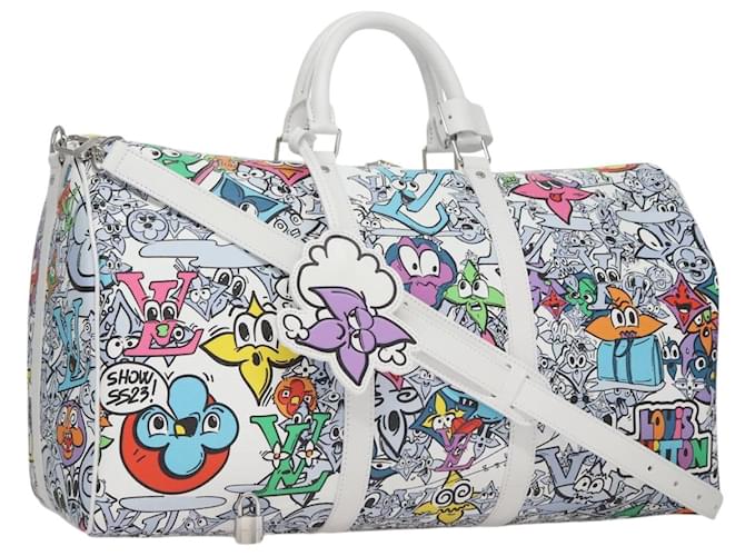 LOUIS VUITTON モノグラム コミックス キーポル バンドリエール 50 バッグ M21863 LV 正規品 95131S ホワイト